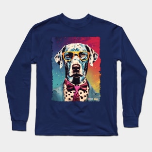 Chill Gentleman Dog Halftone Warhol Glasses Long Sleeve T-Shirt